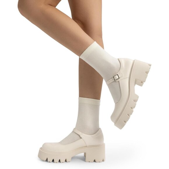 Women's Mary Jane Platform Low Heel Chunky Pumps Round Toe Ankle Strap Shoes - Picture 6 of 7